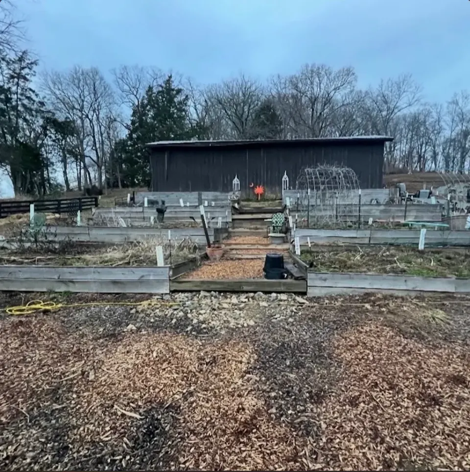 Before terraced retaining wall in Franklin, TN